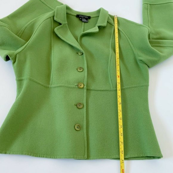 Etcetera Women’s Wool Blend Blazer Jacket Green Button Front 14 L Casual Career - Picture 9 of 11